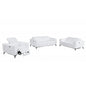 Three Piece White Italian Leather Six Person Seating Set