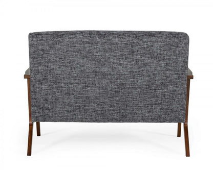 44" Gray And Brown Loveseat