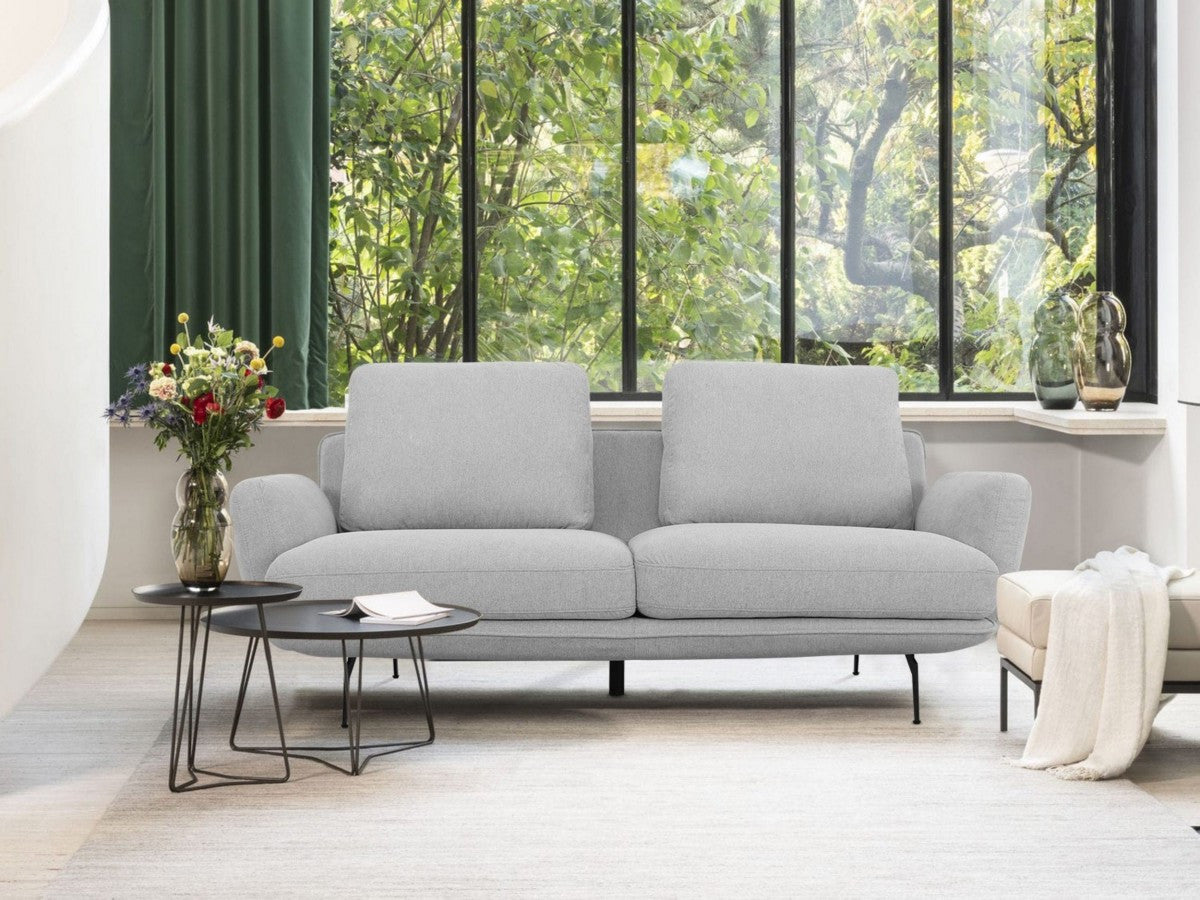 89" Light Gray Sofa With Black Legs