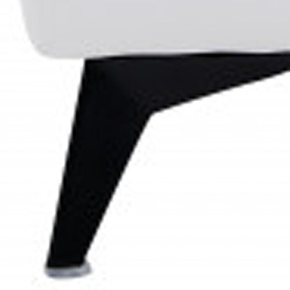 65" White And Black Italian Leather Power Reclining Loveseat