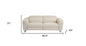 83" Beige Italian Leather USB Reclining Sofa With Silver Legs