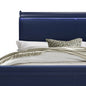 Blue Upholstered Queen Bed Frame With No