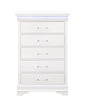 32" White Wood Lighted Five Drawer Dresser