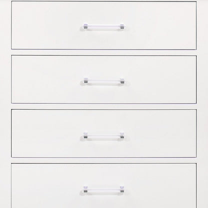 16" White Solid Wood Five Drawer Chest with LED Lighting