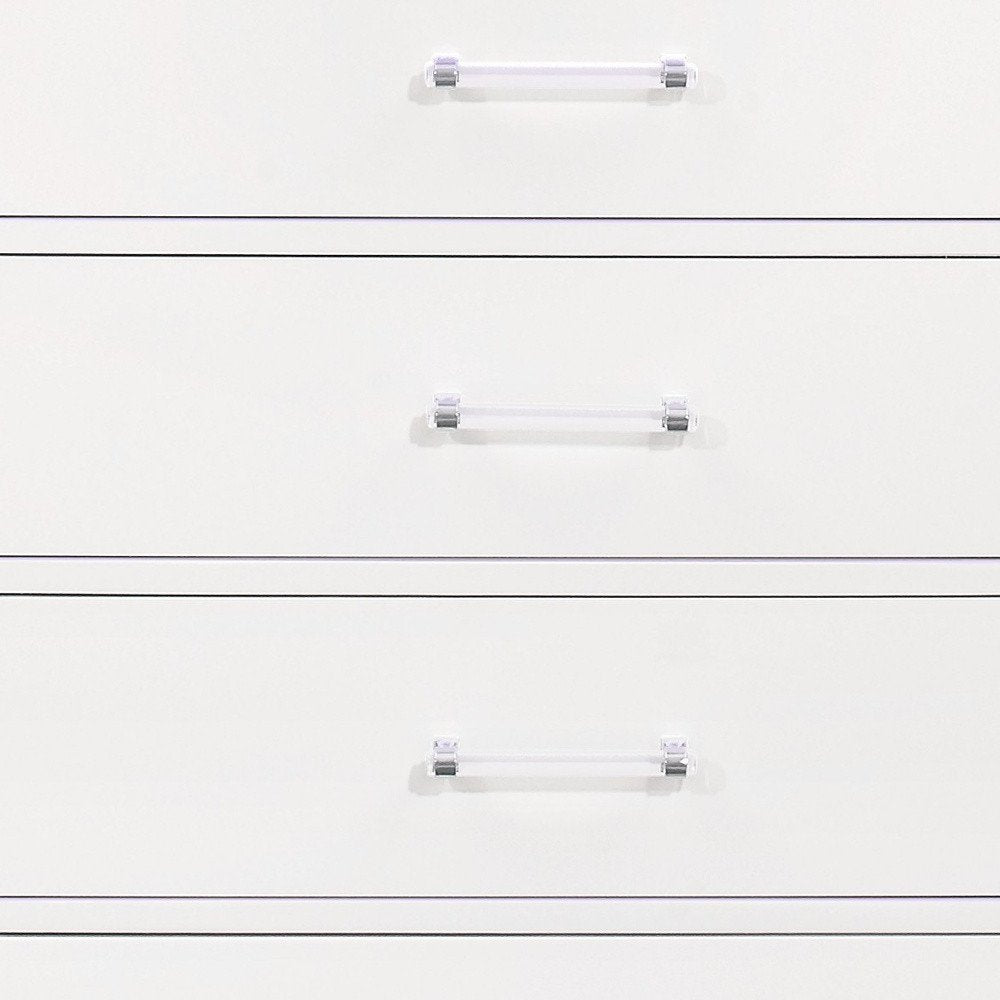 16" White Solid Wood Five Drawer Chest with LED Lighting