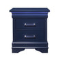 24" Blue Wood Lighted Two Drawer Nightstand