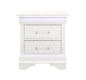 24" White Two Drawer Nightstand