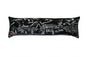 14" X 45" Dark Gray And White Aspen Nighttime Skyline Lumbar Decorative Pillow