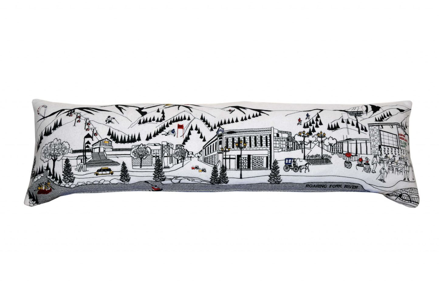 46" White Aspen Daylight Skyline Lumbar Decorative Pillow