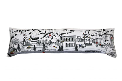 14" X 45" Cream Aspen Daylight Skyline Lumbar Decorative Pillow