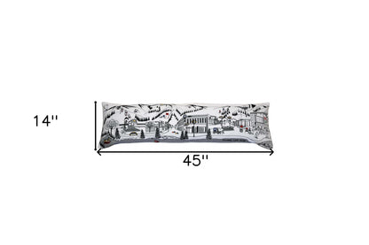 46" White Aspen Daylight Skyline Lumbar Decorative Pillow