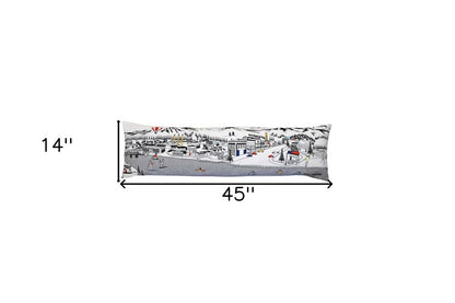46" White Bend Daylight Skyline Lumbar Decorative Pillow