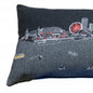 14" X 45" Black Gray and White Hometown Pride Wool Lumbar Throw Pillow