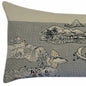 14" X 45" Cream Lumbar Hawaii Hometown Pride Wool Throw Pillow with Embroidery