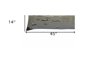 14" X 45" Cream Hometown Pride Wool Lumbar Throw Pillow