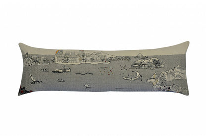 14" X 45" Cream Hometown Pride Wool Lumbar Throw Pillow