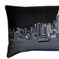 14" X 45" Black Gray and White Hometown Pride Wool Lumbar Throw Pillow