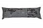 14" X 46" Dark Gray And White Michigan Nighttime Skyline Lumbar Decorative Pillow