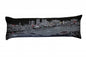14" X 46" Dark Gray And White Nashville Nighttime Skyline Lumbar Decorative Pillow