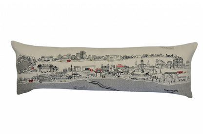 14" X 46" Cream New Orleans Daylight Skyline Lumbar Decorative Pillow