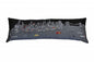 14" X 46" Dark Gray And White NYC Nighttime Skyline Lumbar Decorative Pillow