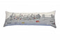 14" X 46" Cream NYC Daylight Skyline Lumbar Decorative Pillow