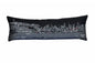 14" X 46" Dark Gray And White Philadelphia Nighttime Skyline Lumbar Decorative Pillow