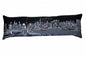 14" X 46" Dark Gray And White Tokyo Nighttime Skyline Lumbar Decorative Pillow