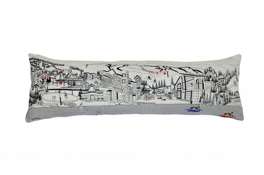 14" X 46" Cream Vail Daylight Skyline Lumbar Decorative Pillow