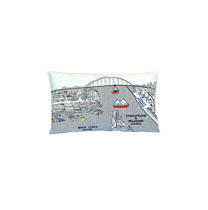 14" X 24" Cream Chesapeake Daylight Skyline Lumbar Decorative Pillow