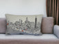 25" White Chicago Daylight Skyline Lumbar Decorative Pillow