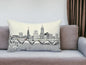 25" White Cleveland Daylight Skyline Lumbar Decorative Pillow