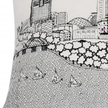 14" X 24" Cream Hometown Pride Wool Lumbar Throw Pillow