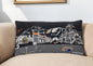 25" Black Jackson Nighttime Skyline Lumbar Decorative Pillow