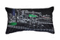 14" X 24" Dark Gray And White Lexington Nighttime Skyline Lumbar Decorative Pillow