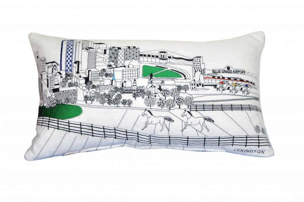 14" X 24" Cream Hometown Pride Wool Lumbar Throw Pillow