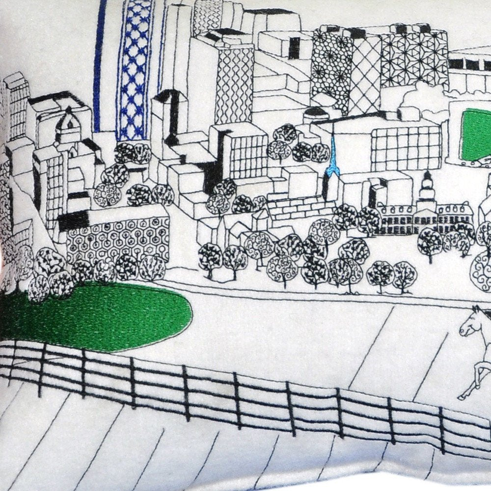 14" X 24" Cream Hometown Pride Wool Lumbar Throw Pillow