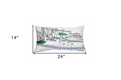 14" X 24" Cream Lexington Daylight Skyline Lumbar Decorative Pillow