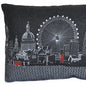 14" X 24" Black Gray and White Hometown Pride Wool Lumbar Throw Pillow