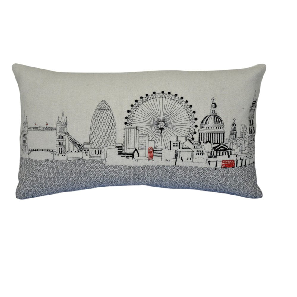 14" X 24" Cream Hometown Pride Wool Lumbar Throw Pillow