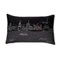 14" X 24" Dark Gray And White Los Angeles Nighttime Skyline Lumbar Decorative Pillow