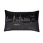 14" X 24" Black Gray and White Hometown Pride Wool Lumbar Throw Pillow