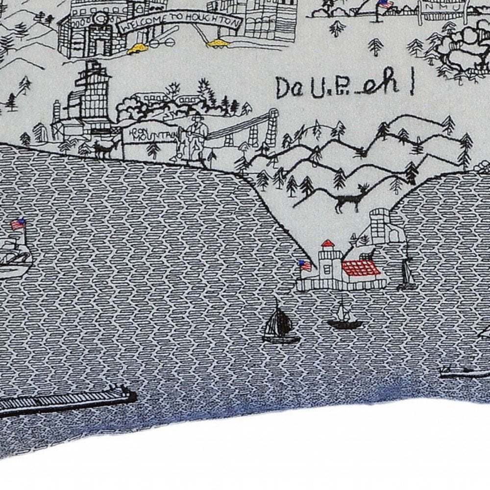 14" X 24" Cream Hometown Pride Wool Lumbar Throw Pillow