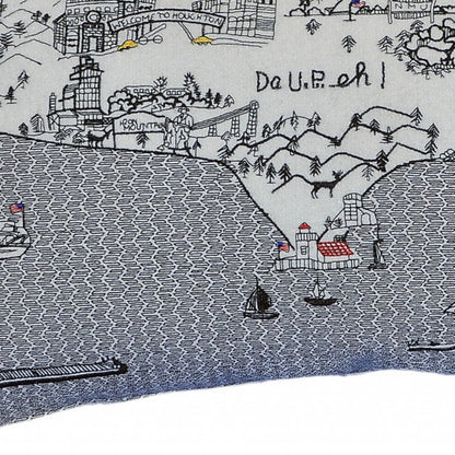 14" X 24" Cream Hometown Pride Wool Lumbar Throw Pillow