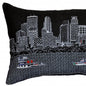 14" X 24" Dark Gray And White Lumbar Minneapolis Hometown Pride Wool Throw Pillow with Embroidery