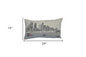 14" X 24" Cream Minneapolis Daylight Skyline Lumbar Decorative Pillow