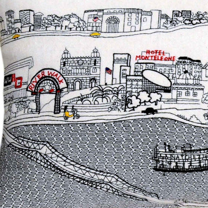 14" X 24" Cream Hometown Pride Wool Lumbar Throw Pillow