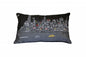 14" X 24" Dark Gray And White NYC Nighttime Skyline Lumbar Decorative Pillow