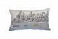 14" X 24" Cream NYC Daylight Skyline Lumbar Decorative Pillow
