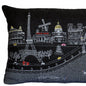 14" X 24" Black Gray and White Hometown Pride Wool Lumbar Throw Pillow